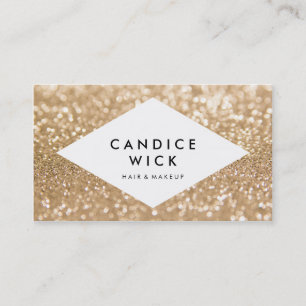 Glitter Stylish Business Cards in soft gold