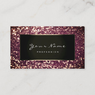 Glitter Stylist Fashion Blogger Gold Burgundy Blac Business Card