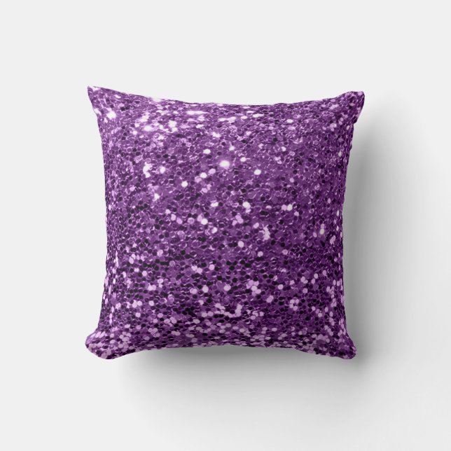 Glitter Stylist Fashion Sequin Violet Purple Grape Cushion (Front)