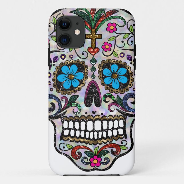 glitter Sugar Skull Case-Mate iPhone Case (Back)