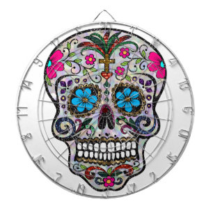 glitter Sugar Skull Dartboard