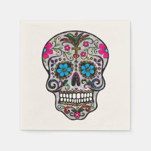 glitter Sugar Skull paper napkins