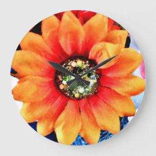 Glitter Sunflower Large Clock
