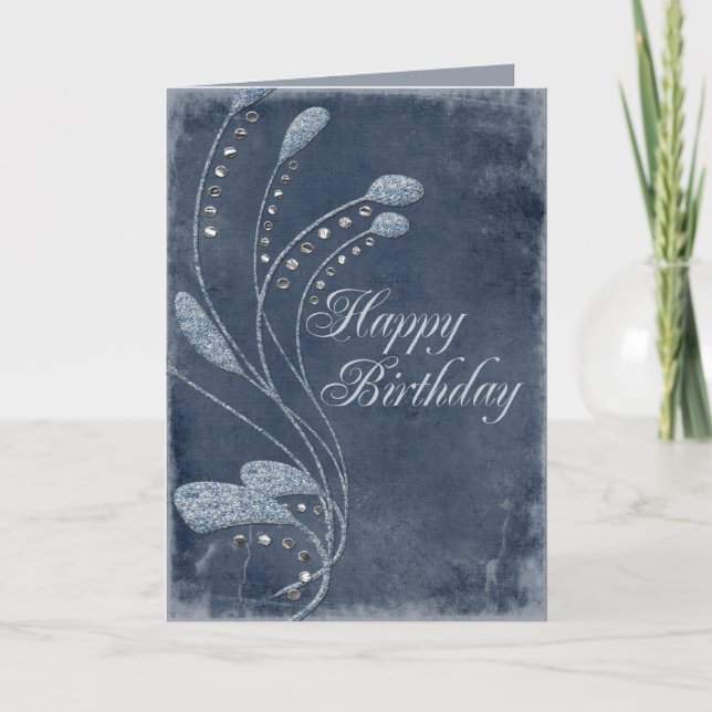 Glitter Swirls Birthday Card (Front)