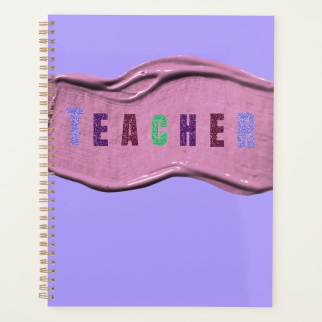 Glitter Teacher Colourful Letters  Planner (Front)