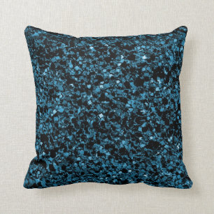 Glitter teal blue texture throw pillow
