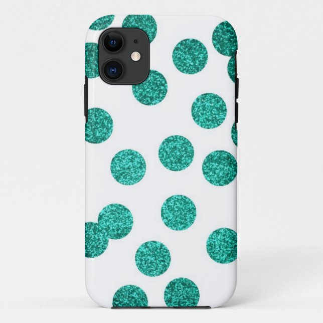 Glitter Teal iPhone Case (Back)
