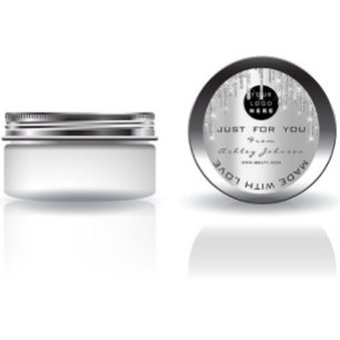 Glitter Thank Logo Made With Love Silver Gray Classic Round Sticker