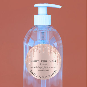 Glitter Thank Luxury Rose Gold Made With Love Classic Round Sticker