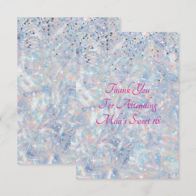 glitter thank you card (Front/Back)