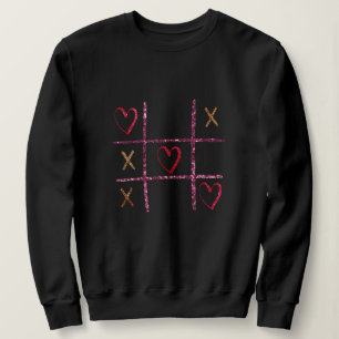 Glitter Tic Tac Toe Graphic   XOXO Valentines Sweatshirt