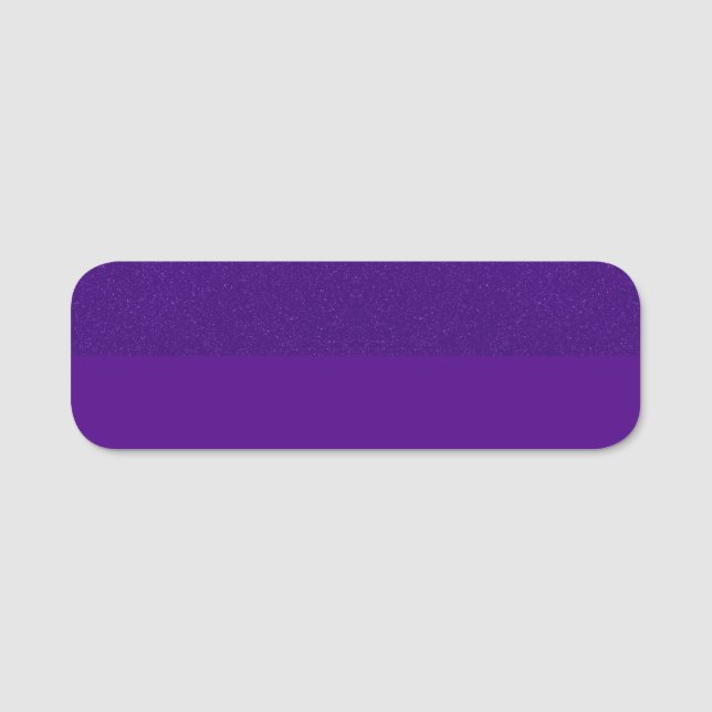 Glitter Top & Matte Bottom Purple Name Tag Custom (Front)