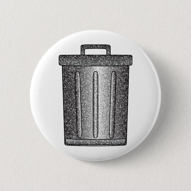Glitter Trash Can 6 Cm Round Badge (Front)