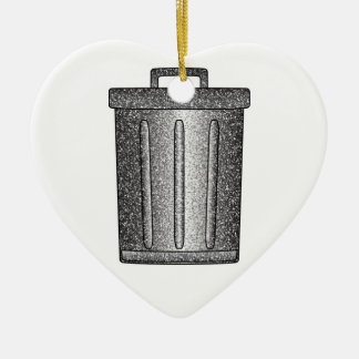 Glitter Trash Can Ceramic Ornament
