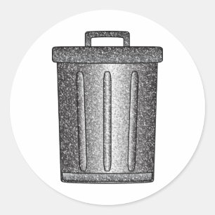 Glitter Trash Can Classic Round Sticker