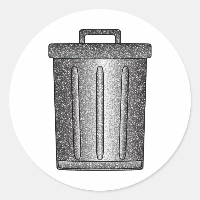 Glitter Trash Can Classic Round Sticker (Front)