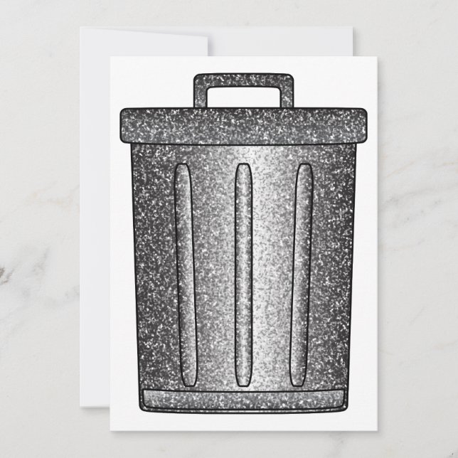 Glitter Trash Can Invitation (Front)