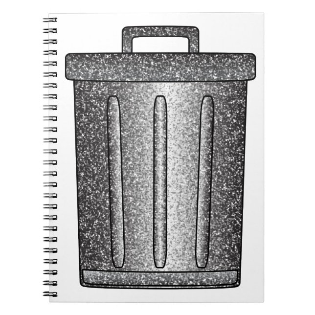 Glitter Trash Can Notebook (Front)