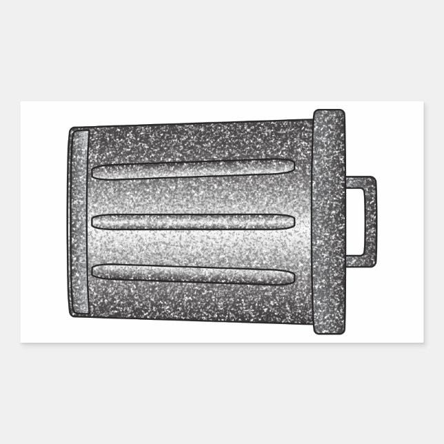 Glitter Trash Can Rectangular Sticker (Front)