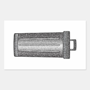 Glitter Trash Can Rectangular Sticker