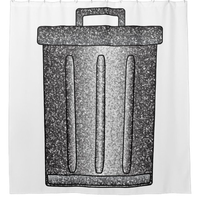 Glitter Trash Can Shower Curtain (Front)
