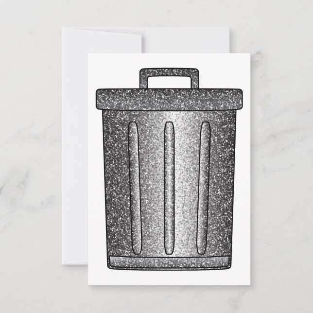 Glitter Trash Can Thank You Card (Front)
