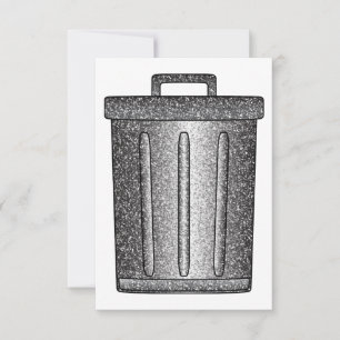 Glitter Trash Can Thank You Card