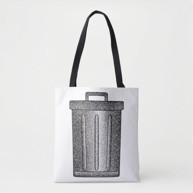 Glitter Trash Can Tote Bag (Front)