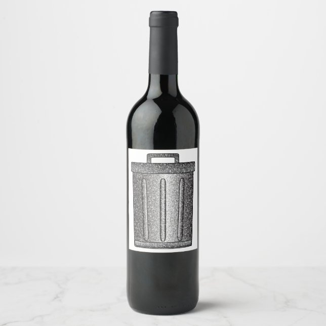 Glitter Trash Can Wine Label (Front)