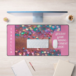 Glitter Trendy Opal Holographic Collection Desk Mat