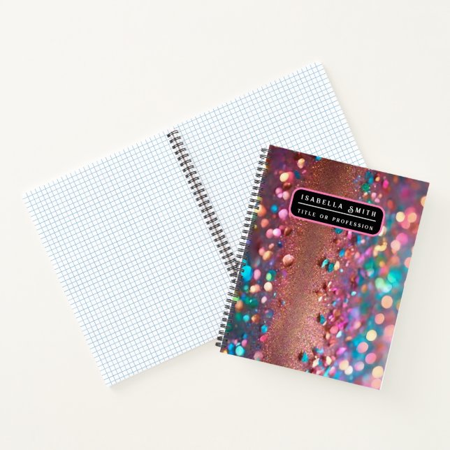 Glitter Trendy Opal Holographic Collection Notebook (Inside)