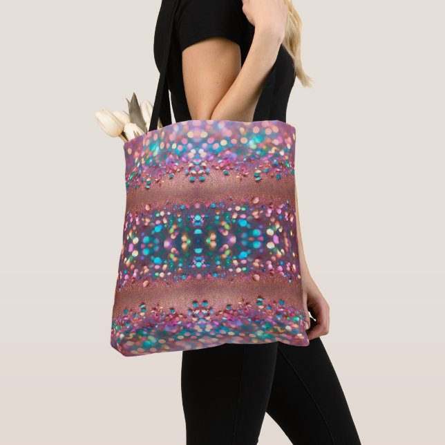 Glitter Trendy Opal Holographic Collection Tote Bag (Close Up)