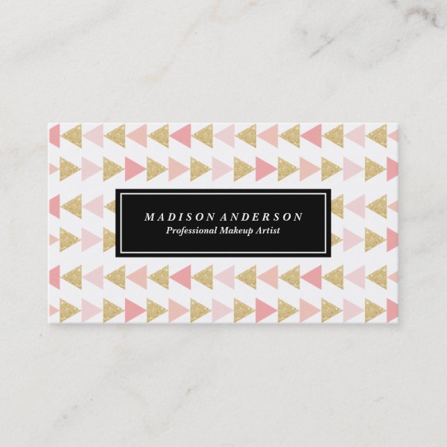 Glitter Triangles | Business Cards (Front)