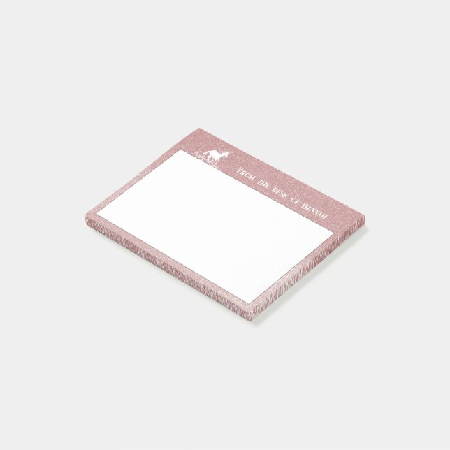 Glitter Unicorn and Stars | Pink Notes (Angled)