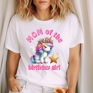 Glitter unicorn magical girls age birthday Mom T-Shirt