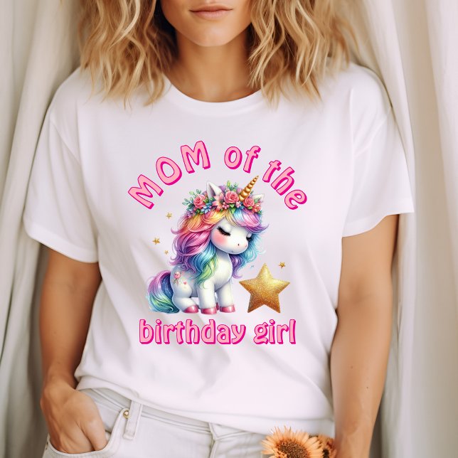Glitter unicorn magical girls age birthday Mum T-Shirt (Creator Uploaded)