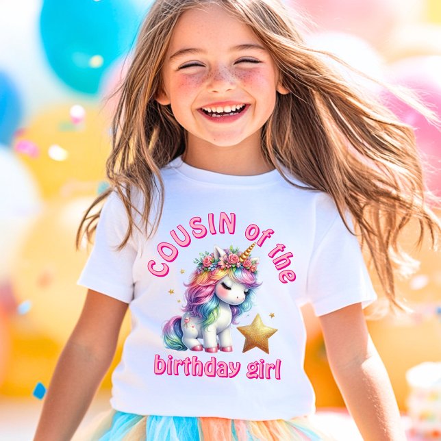 Glitter unicorn magical  girls birthday cousin T-Shirt (Creator Uploaded)