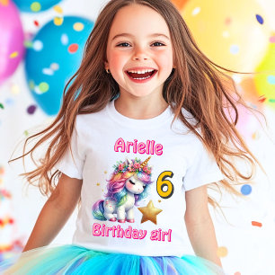 Glitter unicorn magical star girls age birthday T-Shirt