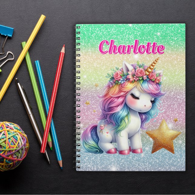Glitter unicorn magical star  notebook (Creator Uploaded)