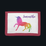 Glitter Unicorn Personalised Trifold Wallet<br><div class="desc">This design may be personalised in the area provided by changing the photo and/or text. Or it can be customised by choosing the click to customise further option and delete or change the colour of the background, add text, change the text colour or style, or delete the text for an...</div>