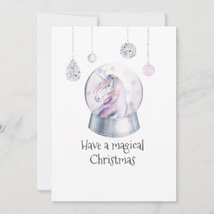 Glitter Unicorn Winter Holiday Photo Collage