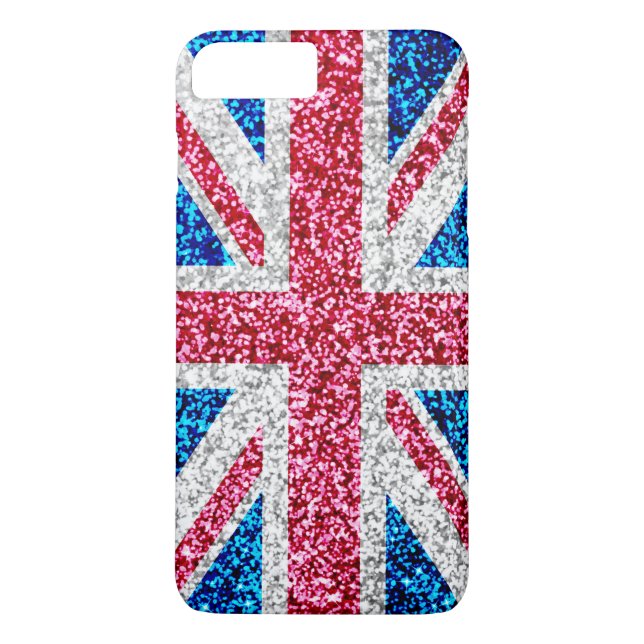 Glitter Union Jack UK British Flag Case-Mate iPhone Case (Back)