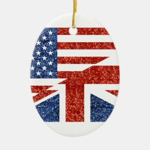 glitter usa uk ceramic tree decoration