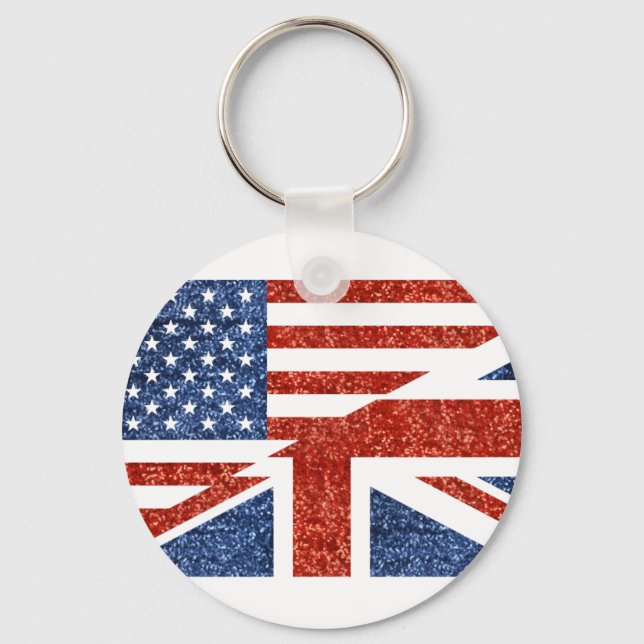 glitter usa uk key ring (Front)