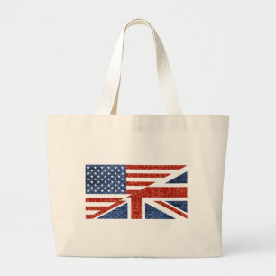 glitter usa uk large tote bag
