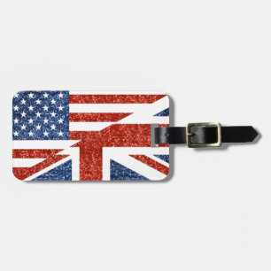 glitter usa uk luggage tag