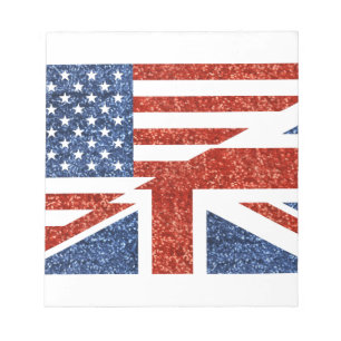 glitter usa uk notepad