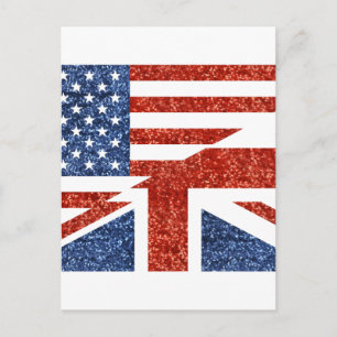 glitter usa uk postcard