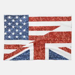 glitter usa uk tea towel