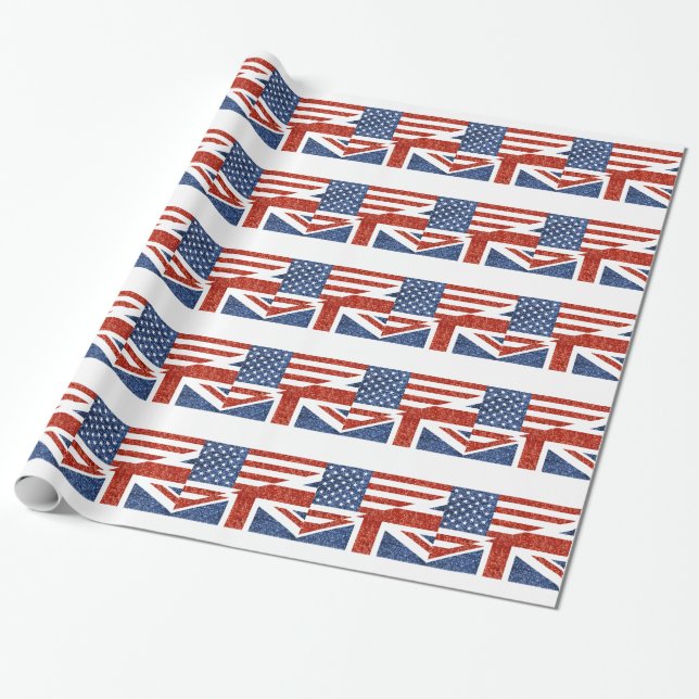 glitter usa uk wrapping paper (Unrolled)